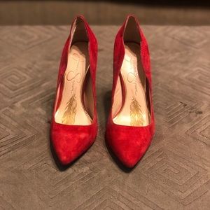 Jessica Simpson Red Suede Pumps